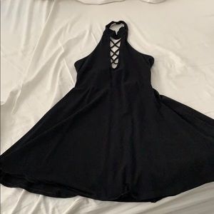 Express: black skater halterneck dress